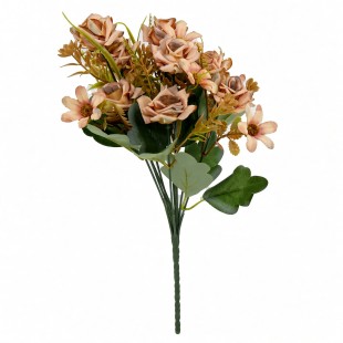 Buchet trandafiri artificiali bej 38 cm